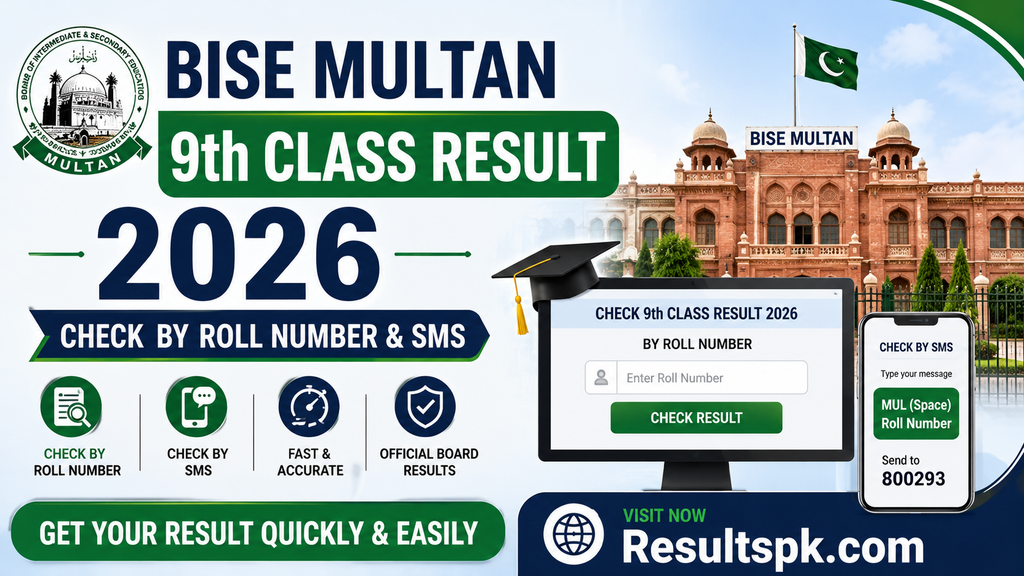 BISE Multan 9th Class Result 2026 – Check by Roll Number & SMS