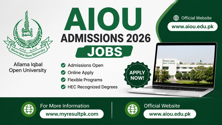 AIOU Admissions 2026 – Apply Online | Male & Female Candidates