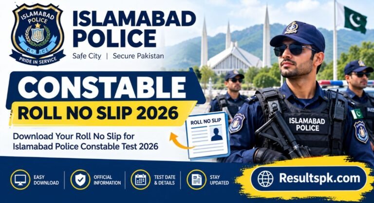 Islamabad Police Constable Roll No Slip 2026 – Download Online