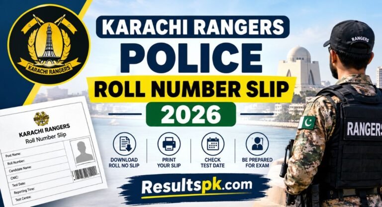 Karachi Rangers Police Roll Number Slip 2026 – Online Download Physical & Written Test